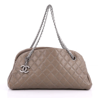 Chanel Just Mademoiselle Handbag Quilted Caviar Medium 3520204