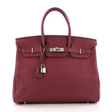 Birkin Handbag Rubis Togo with Palladium Hardware 35