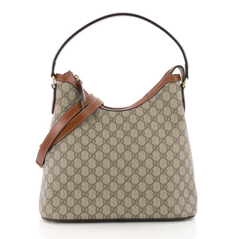 Gucci Linea A Hobo GG Coated Canvas Brown 3522701