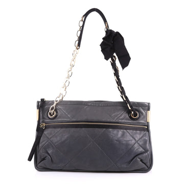 Lanvin Amalia Shoulder Bag Lambskin Medium Gray 3523901