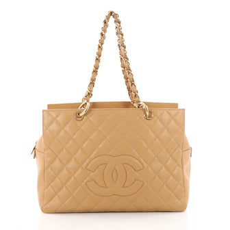 Chanel Grand Timeless Shopping Tote Quilted Caviar Brown 3523926