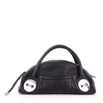 Chanel Button Dome Satchel Caviar Small Black 3523928