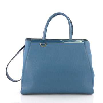 Fendi 2Jours Handbag Leather Medium Blue 3523934