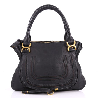 Chloe Marcie Satchel Leather Medium Black 3524203