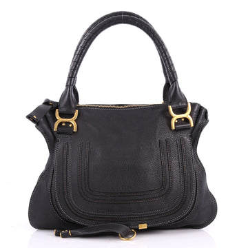 Chloe Marcie Satchel Leather Medium Black 3524203