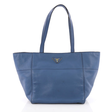 Prada Open Tote Vitello Daino Small Blue 3524505