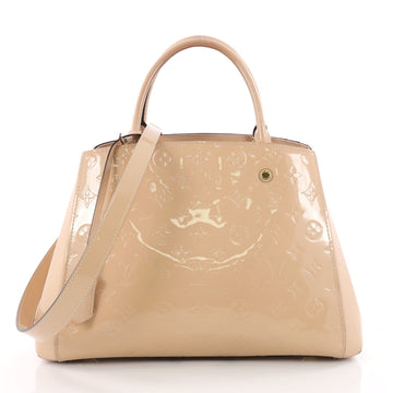 Louis Vuitton Montaigne Handbag Monogram Vernis MM Brown 3525301