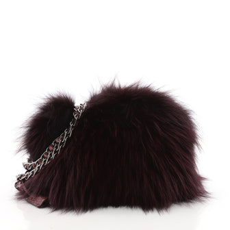 Prada Chain Shoulder Bag Fur with Python Small Purple 3526102