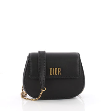 Christian Dior Dio(r)evolution Round Clutch with Chain Leather Small Black 3526601