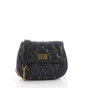 Christian Dior Dio(r)evolution Round Clutch with Chain Studded Leather Small Black 3526604