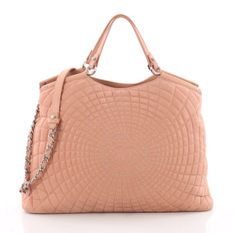 Chanel Spiral Sea Hit Tote Quilted Iridescent Calfskin Large Pink 3530001