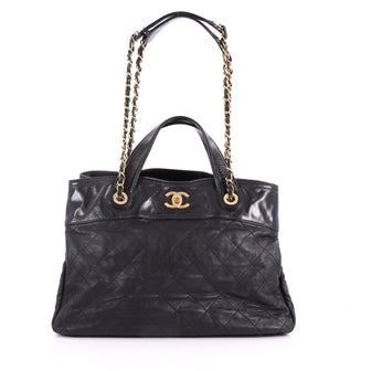 Chanel In The Mix Shopping Bag Quilted Calfskin Large Black 3530701