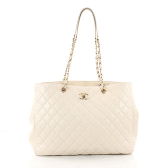 Chanel Classic CC Shopping Tote Quilted Caviar Large White 3532001