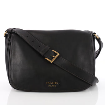 Prada Saddle Bag Soft Calfskin Medium Black 3532901