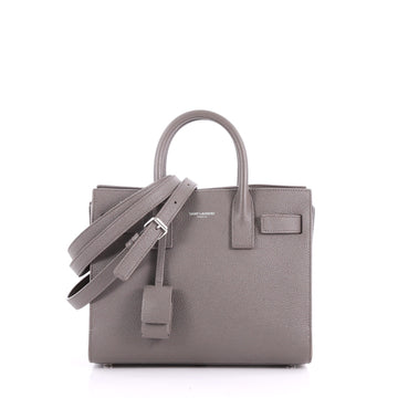 Saint Laurent Sac de Jour NM Handbag Leather Nano Gray 3533901