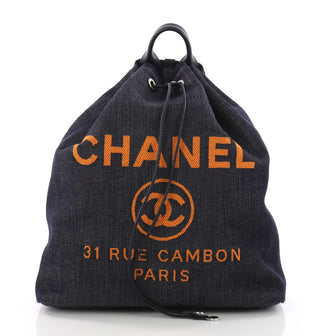 Chanel Deauville Backpack Denim Large Blue 3535303