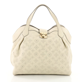 Louis Vuitton Cirrus Handbag Mahina Leather MM - White 35369/03