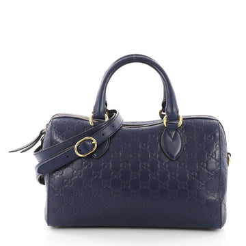 Gucci Signature Boston Bag Guccissima Leather Blue 3537101