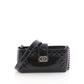 Chanel Reverso Boy Pochette Patent Mini Blue 3537301