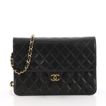Chanel Vintage Clutch with Chain Quilted Leather Medium Black 3538601