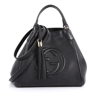 Gucci Soho Convertible Shoulder Bag Leather Small Black 3538702