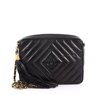 Chanel Vintage Chevron Camera Bag Quilted Leather Small 3538801