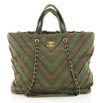 Chanel Shopping Tote Chevron Canvas Patchwork Large 3539102