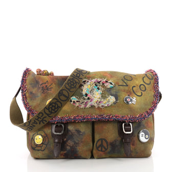 Chanel On The Pavements Graffiti Messenger Bag Canvas 3539501