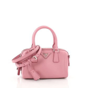 Prada Lux Convertible Boston Bag Saffiano Leather Mini Pink 3539701