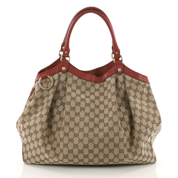 Gucci Sukey Tote GG Canvas Large Brown 3539901
