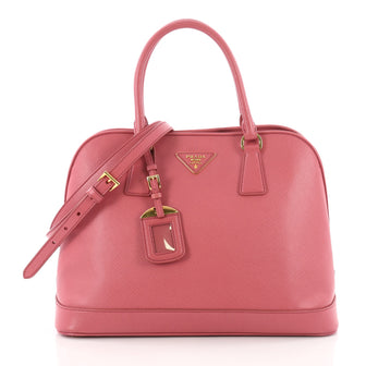 Prada Open Promenade Handbag Saffiano Leather Medium Pink 3542902