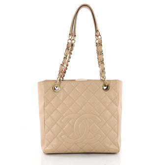 Chanel Petite Shopping Tote Quilted Caviar Neutral 3543106