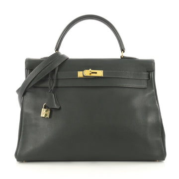  Hermes Kelly Handbag Green Gulliver with Gold Hardware 3544801