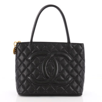Medallion Tote Quilted Caviar