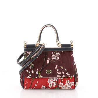 Dolce & Gabbana Miss Sicily Handbag Jacquard Small Purple 3545102