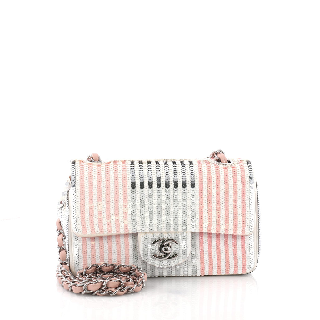 Chanel Classic Flap Bag Sequins Mini Pink 3546301