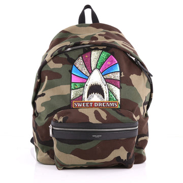 Saint Laurent City Backpack Patchwork Printed Cotton 3546302