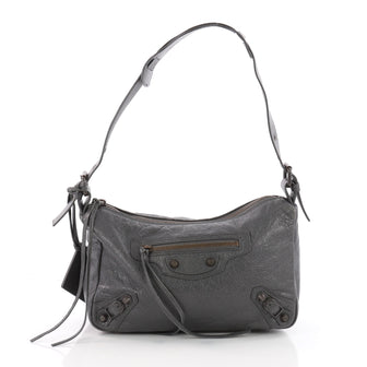 Balenciaga Getaway Classic Studs Handbag Leather Gray 3547302