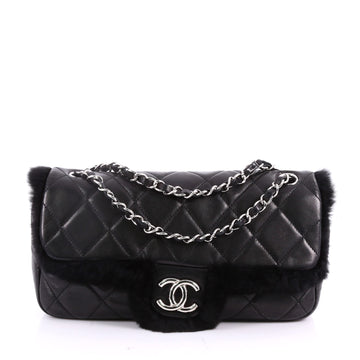CC Chain Flap Bag Quilted Lambskin with Rabbit Fur Medium