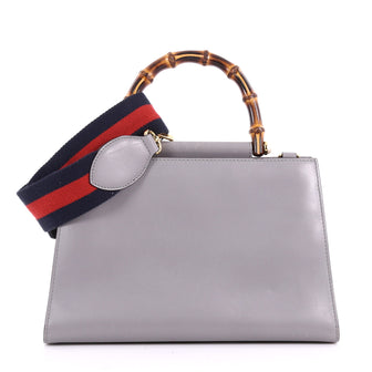 Gucci Nymphaea Top Handle Bag Leather Small Gray 3548501