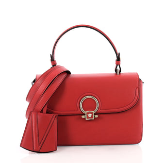 Versace Donatella Top Handle Bag Leather and Suede Small 3550006