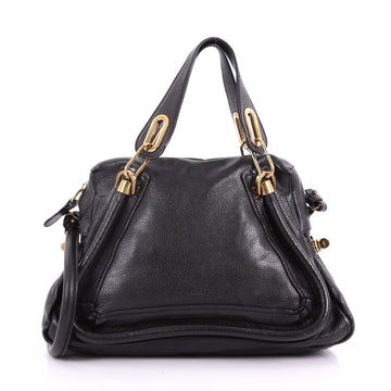 Chloe Paraty Top Handle Bag Leather Medium Black 3550603