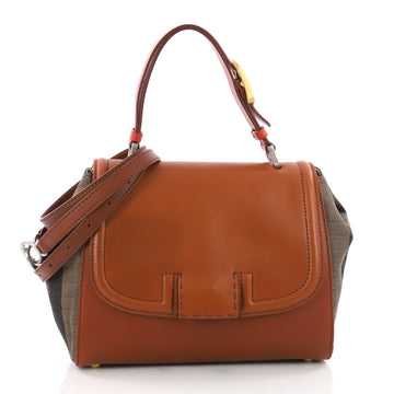 Fendi Silvana Bag Leather with Pequin Striped Canvas 3551101