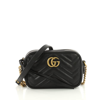 Gucci GG Marmont Shoulder Bag Matelasse Leather Mini Black 3551801