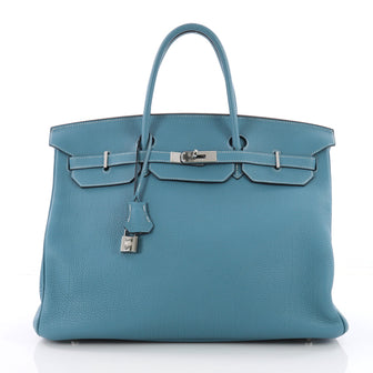  Hermes Birkin Handbag Blue Togo with Palladium Hardware 3552301