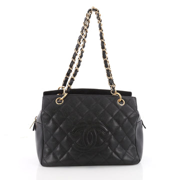 Petite Timeless Tote Quilted Caviar