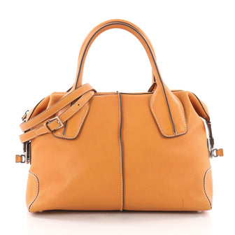 Tod's D-Styling Convertible Bauletto Handbag Leather Medium Yellow 3554001