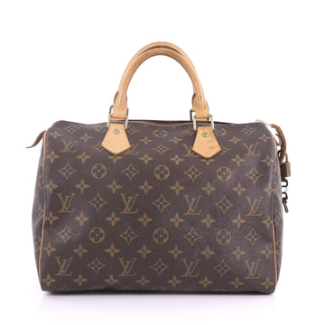 Louis Vuitton Speedy Handbag Monogram Canvas 30 Brown 3554805