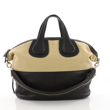 Givenchy Nightingale Satchel Leather and Canvas Medium Brown 3554901