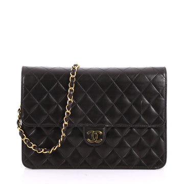 Chanel Vintage Clutch with Chain Quilted Leather Medium 3555001